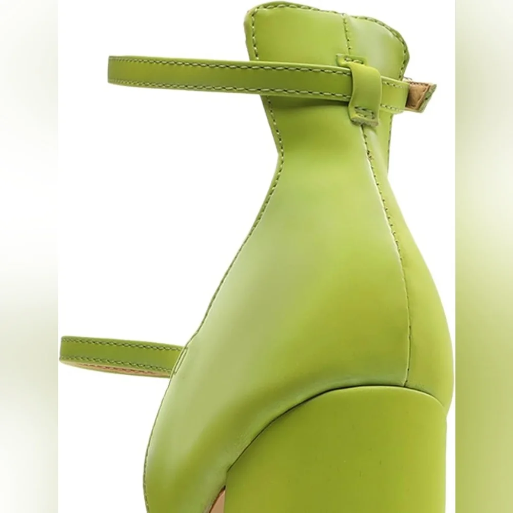 SCHUTZ Elysee Green Size 7 M Chunky Platform Heels - Picture 2 of 9